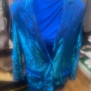 Women's Shimmering Blue glitter Blazer